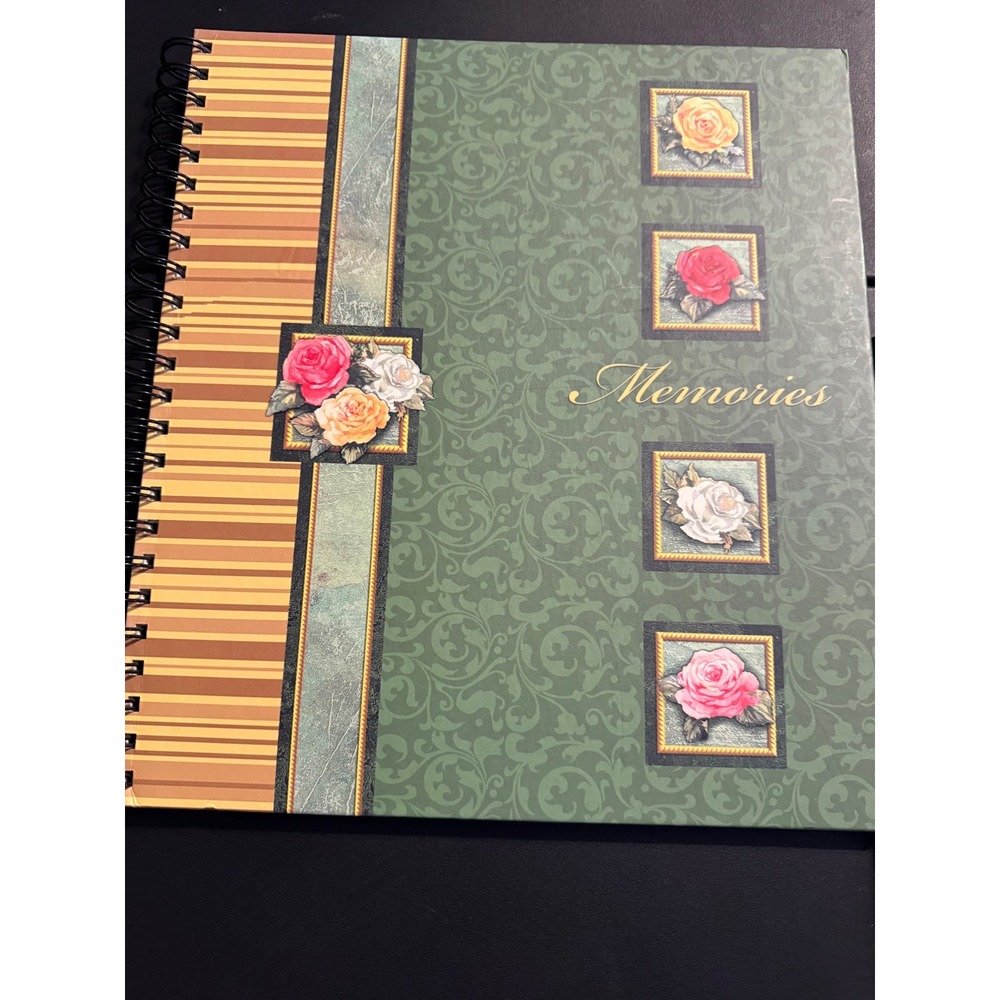 Vintage Floral Rose‎ Memories Scrapbook Album Spiral Bound